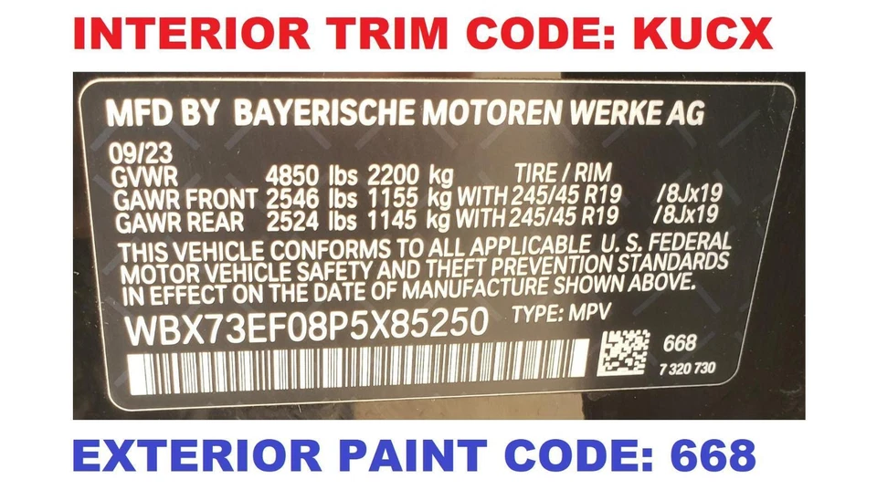 23 24 25 Cubierta del umbral de la carrocería trasera BMW X1; KUCX negro Foto 2 de 4