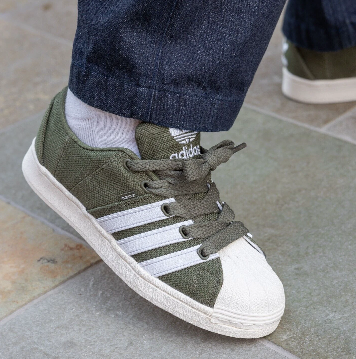 Men ADIDAS SUPERSTAR SUPERMODIFIED SHOES Olive Strata / Cloud White FZ6367 Multi
