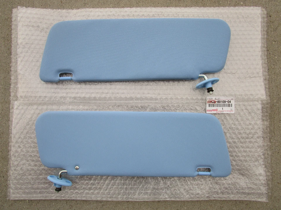 FITS: 79 - 83 TOYOTA PICKUP FRONT LEFT + RIGHT SIDE SUN VISOR SET BLUE OEM NEW - Image 2 of 4