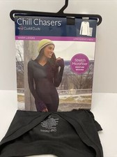 Cuddl Duds Womens Chill Chasers Warm Layers Long Sleeve V-Neck Top 2X Black -NEW