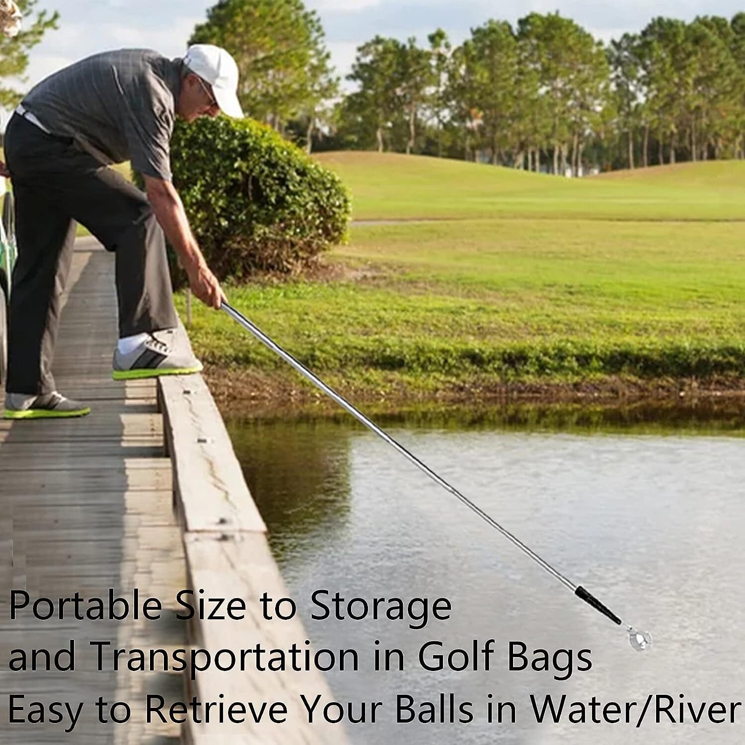 Golf Ball Retriever Pole for Water Telescopic 18 Ft 15 Ft 12 Ft