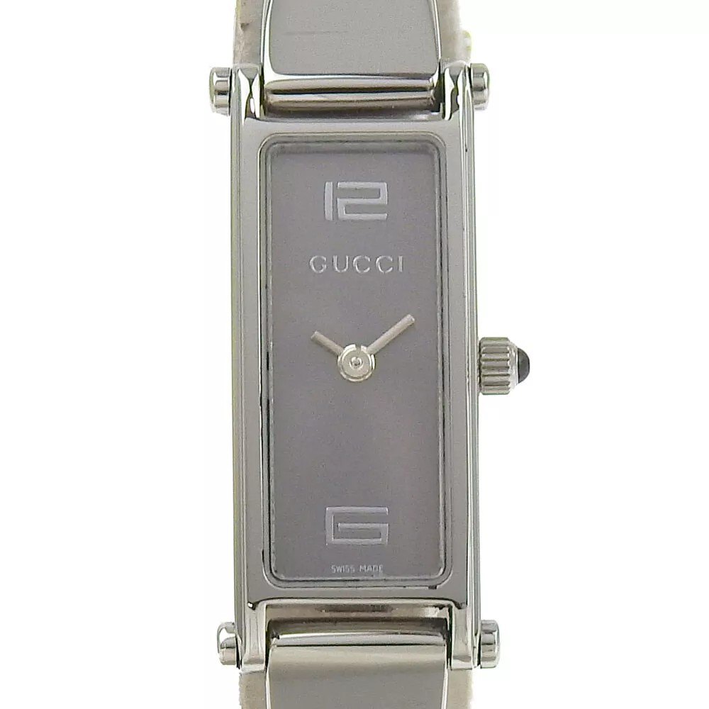Montres GUCCI 1500L cadran gris acier inoxydable quartz affichage analogique femme