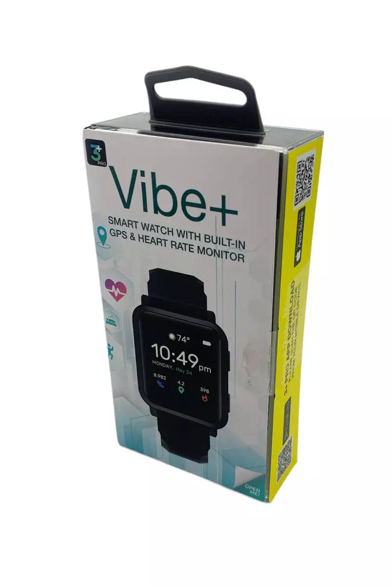 3Plus Vibe Digital SmartWatch Fitness Tracker w Color TFT Display