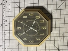 Spartus Octagon Wall Clock Brown WORKS B239