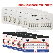 10 X Dental Orthodontic Brackets Metal Braces Mini Roth MBT 022 /018 Hooks 345