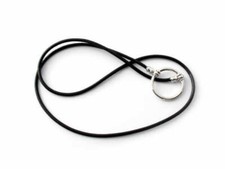LA LOOP 960LP Black Eyeglass Necklace 25" Inch Black Italian Leather Silver 23mm