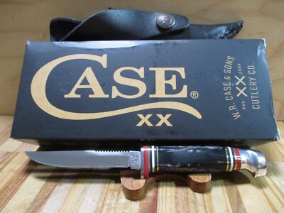 Case USA Buffalo Horn Hunter BHMFINN Fixed Blade Hunter & Leather Sheath - 17916