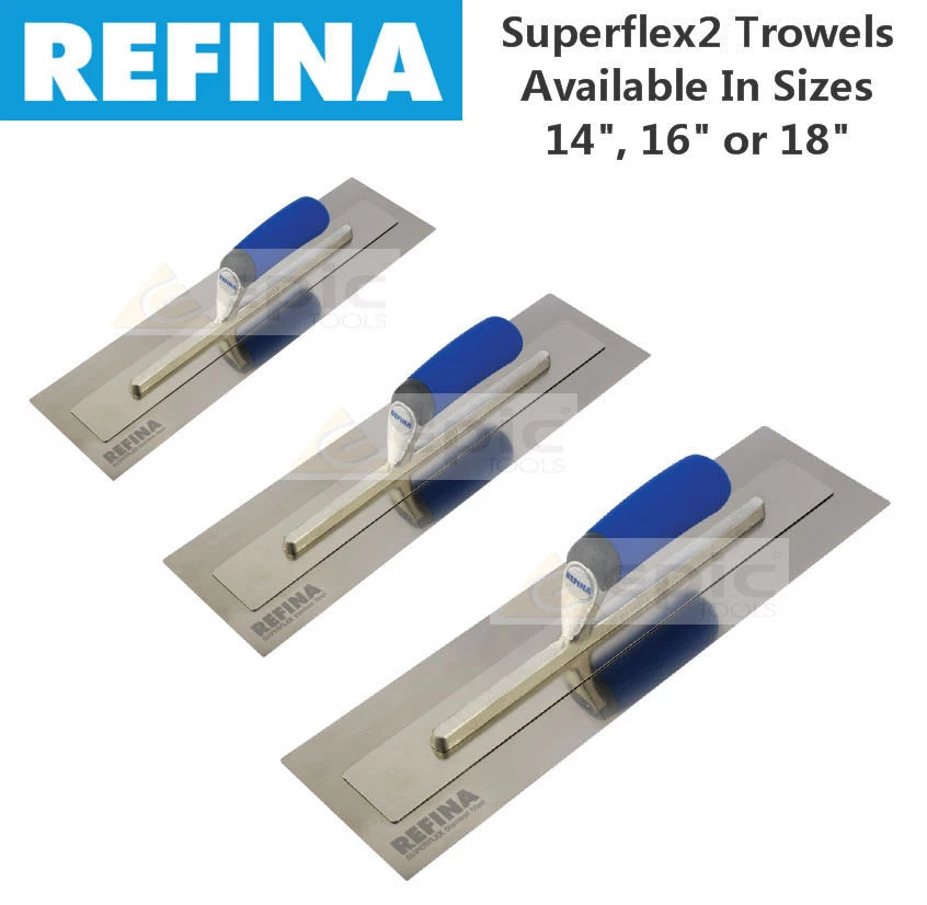 REFINA SUPERFLEX 2 Stainless Plasterers Plastering Finishing Trowel Sizes 14-18"