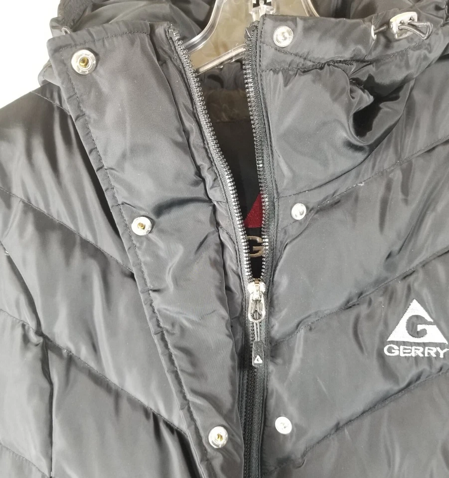 Gerry  Mid-Heavy Weight Down Puffer Jacket Womens S Black Hooded Parka - Image 3 of 4