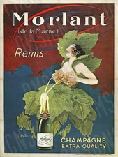 Morlant Champagne Ad Metal Sign FREE SHIPPING Vintage Cocktail Bar Decor
