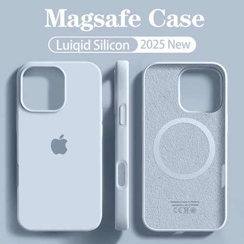 Original Liquid Silicone For Apple Magsafe iPhone 16 15 14 13 12 Pro Max Plus - Photo 4 sur 34