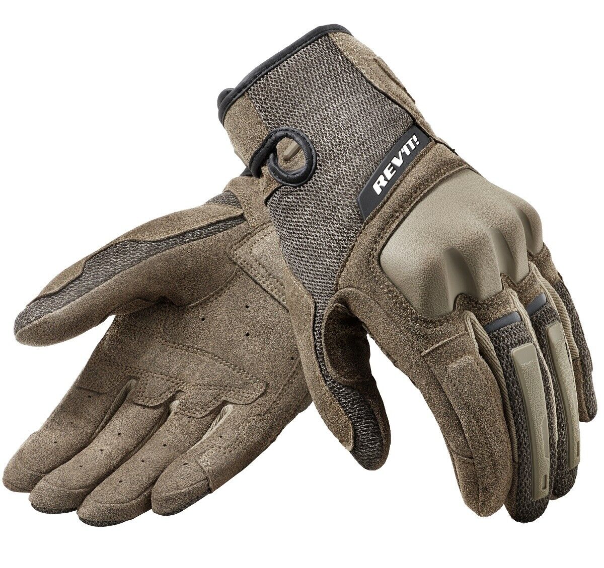 GUANTI MOTO GLOVES REV'IT VOLCANO SABBIA NERO BEIGE BLACK TG L DIRT OMOLOGATO