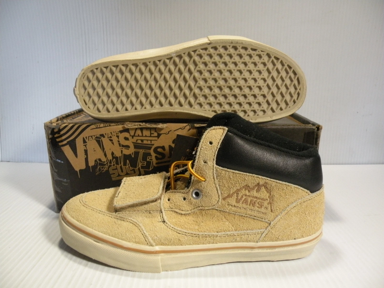 VANS MOUNTAIN ADDITION CAMOSCIO MID UNISEX UOMO TAGLIA 6 5 = DONNA TAGLIA 8 SCARPE MARRONE CHIARO NUOVE