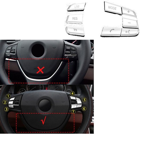 Bouton De Volant Multifonction Gauche Pour BMW X5 F15 (2014-2018) Et X6 F16 (2015-2018) - Compatible Série 1, X1, X2, X3, X4 - Référence 61319273656-Q1 - 7
