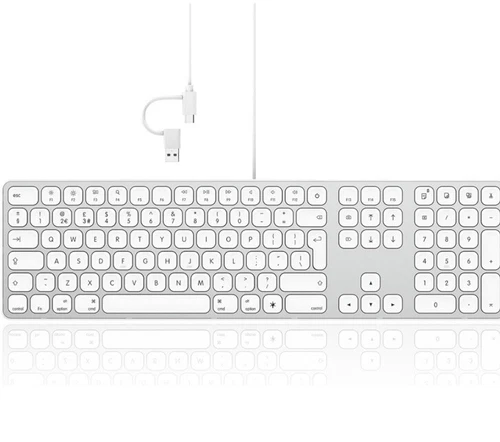 Seenda Wired Keyboard for Mac OS - White & Silver