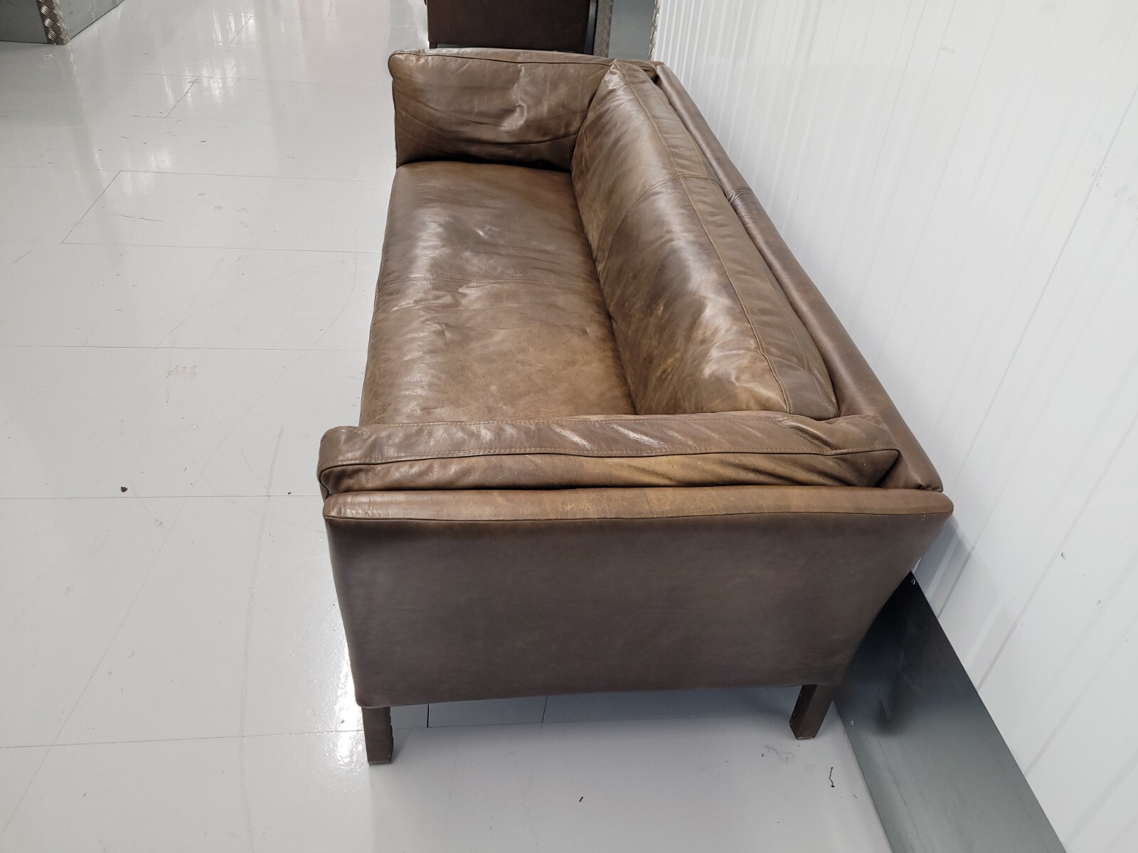JOHN LEWIS 'GROUCHO' BROWN LEATHER 200CM SOFA HALO eBay