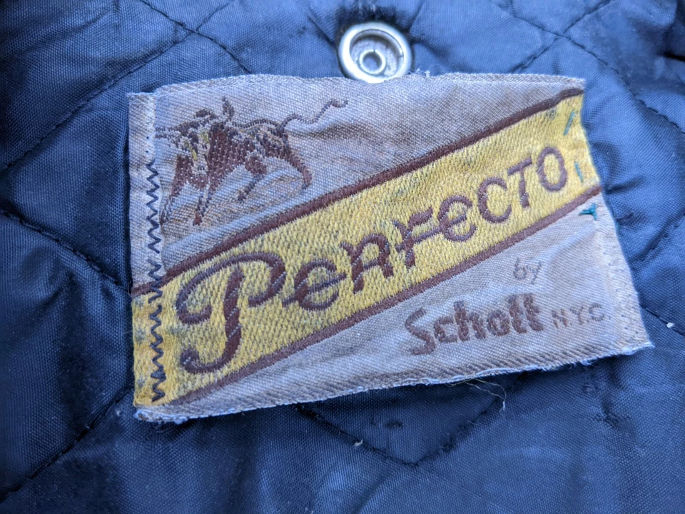 Véritable PERFECTO CUIR NOIR SCHOTT Biker Vintage Années 70 USA New York City - Photo 3/4