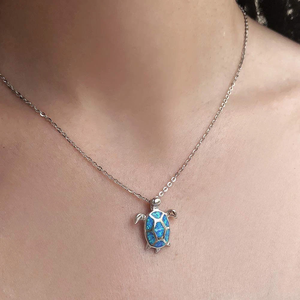 Aquamarine turtle hotsell necklace