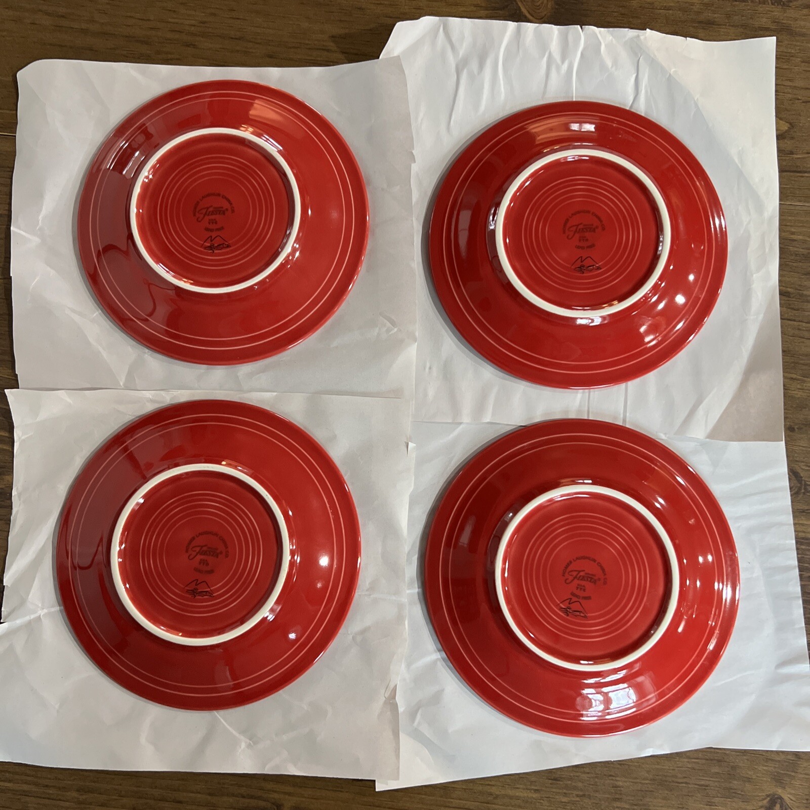 HLC Fiestaware Saucer Red Set of 4 Lead Free Fiesta eBay