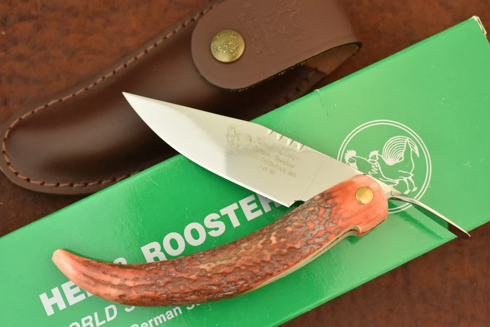 HEN & ROOSTER SPAIN RED STAG SPANISH FOLDING CLASP KNIFE NICE (22977) - Image 2 of 4