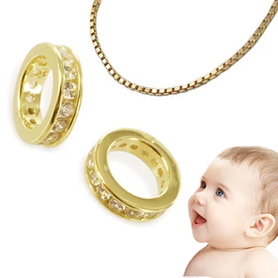 FACHHANDEL-DIREKT Premium Baby Geburt Taufe Memoire Zirkonia Taufring Echt Gold 333 Gelbgold 8 Kt