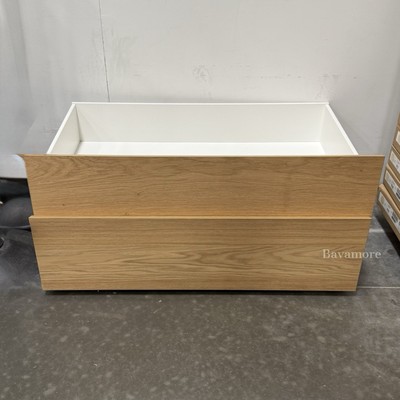Ikea MALM Underbed storage box for high bed stained oak veneer Queen/King 2-PACK