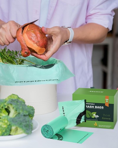 AYOTEE 150 Count Compostable Trash Bags 1.2 1 (Pack of 150), Green - Picture 7 of 7