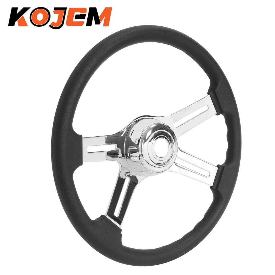 Volante negro 4 radios para Freightliner Kenworth Peterbilt 1986-2025 18"" Foto 4 de 4