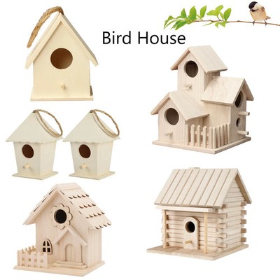 Holz Mini Vogelkäfig Hängend Garten Dekoration Vogelhaus für Außen