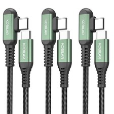 Kobilar USB C to C Cable, Type C Charger Cord 3pack-1.5 5 10ft, Green