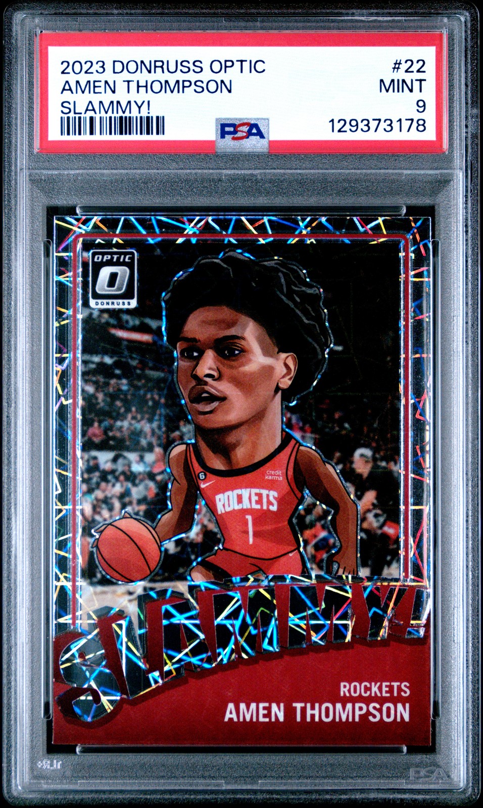 2023 PANINI DONRUSS OPTIC SLAMMY! #22 AMEN THOMPSON PSA 9