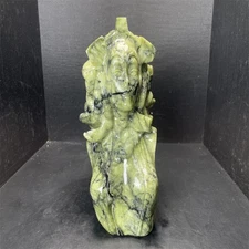 4.3LB 7.5''Natural Xiuyan Jade Medusa Ornament Crystal Carving Gift