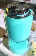 Scripto Lighter MCM Japan Lucite Aqua Chrome Cylinder Table Lighter Vintage Rare