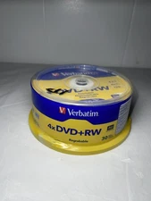 30 Verbatim Blank 4X DVD+RW Logo Branded 4.7GB Rewritable DVD Disc 94834