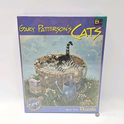 HTF Gary Patterson Cats Bath Time 2001 Buffalo Games Jigsaw 500pc SEALED Vtg