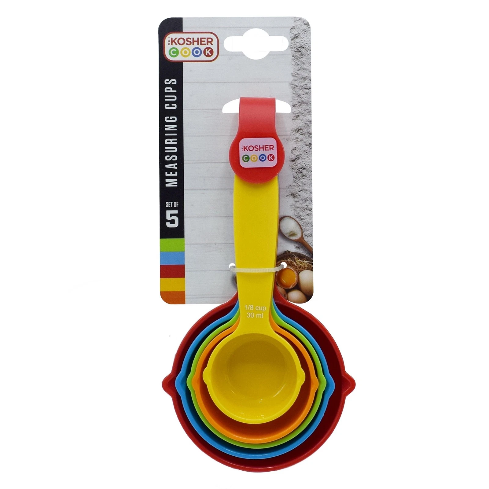 Multicolor Measuring Cups - 5 Piece Set for Precise Cooking and Baking - Stac...