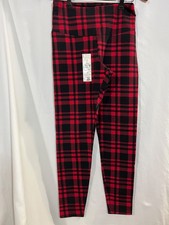 New No Boundaries Cotton Leggings Juniors Women Plaid Ankle high rise Size XS,M