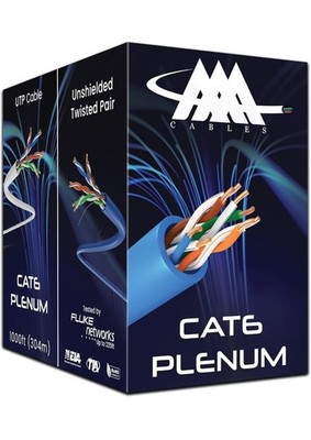 AAA Cat6 Plenum Cable 1000ft | DSX-8000 Tested | 0.58MM Solid Conductor 
