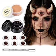 Halloween SFX Makeup Kit - Special Effects Makeup Set Includes Fake Blood Gel, S