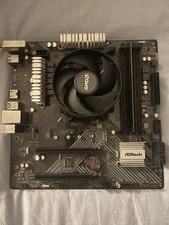ASRock B450M  Motherboard, AMD Ryzen 5 1600X, 4GB DDR4 2666 RAM, Mini ATX