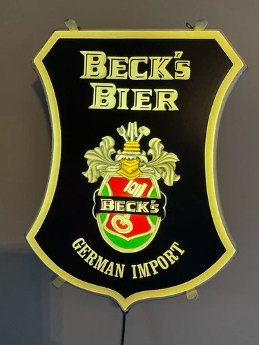 VINTAGE BECK’S BIER BEER LIGHT UP SIGN  20”x15”x5” - TESTED WORKS
