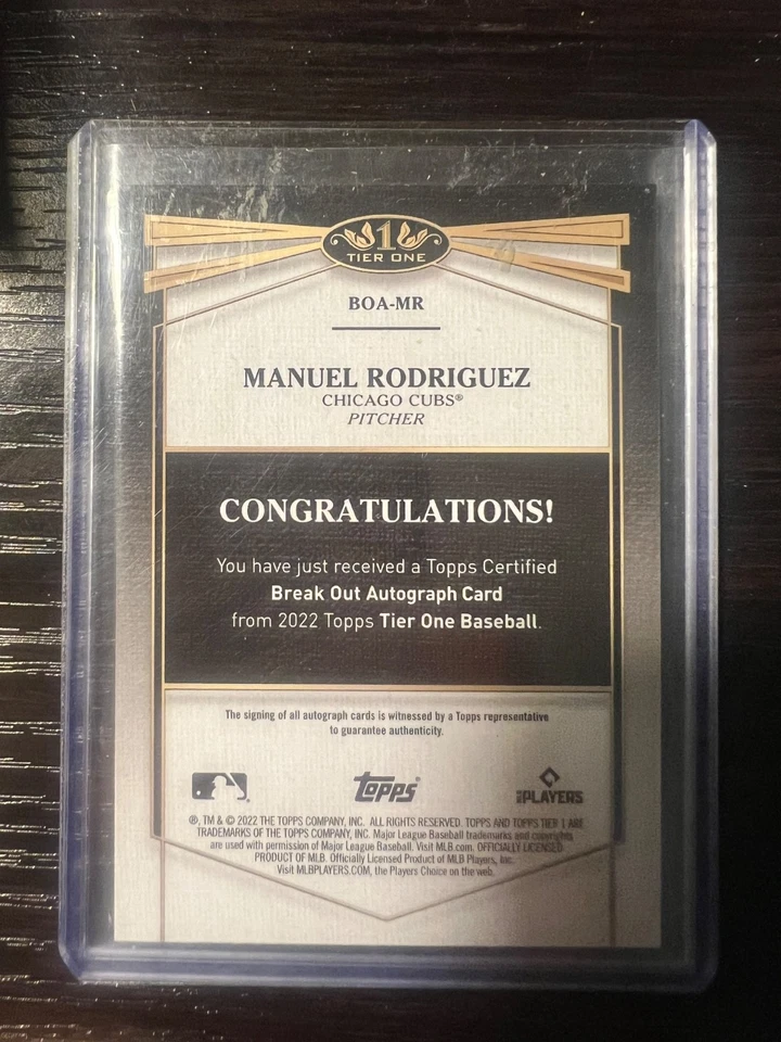 2022 Topps Tier One - Breakout Autógrafos Manuel Rodríguez #BOA-MRO Bronce... Foto 2 de 2