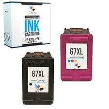 Ink Cartridges Compatible for HP 67XL 67 XL Black Color Cartridge Combo Pack