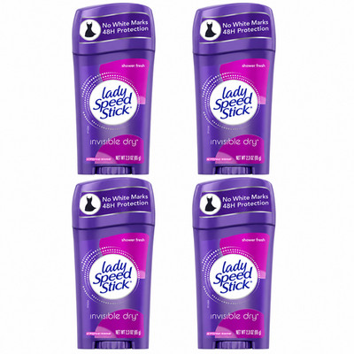 Lady Speed Stick Invisible Dry Antiperspirant Deodorant Shower Fresh 2.3oz 4Pack