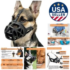 Comfortable and Secure Black Muzzle for Medium Breeds   Ideal for Training