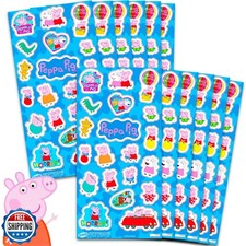Peppa Pig Party Favors for Boys and Girls - 12 Pack Sticker Sheet