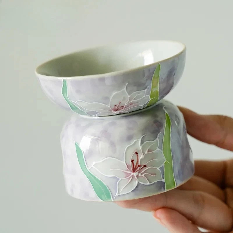 Pure Handpainted Lily Tea Separator Infusor Tea Strainer Tea Maker Tea Filter - Image 3 of 4