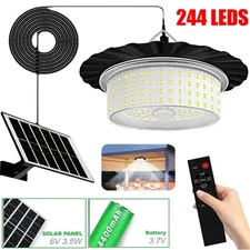244LED Solar Pendant Light Outdoor Indoor Solar Powered Motion Sensor Shed Light