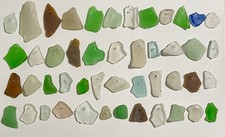 LOT 47 OF DRILLED SEA GLASS MULTI COLORS