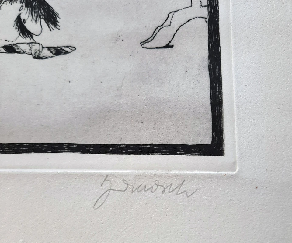 JANOSCH - Mädle und Büble gehören zusammen... Handsignierte + numm. Radierung. - Bild 3 von 4